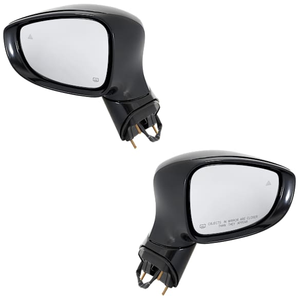 Driver and Passenger Side Mirror, Power Adjust, Heated, Manual Folding, Paintable, In-housing Signal Light, No Memory, No Puddle Light, No Auto-Dim, With Blind Spot Detection in Glass