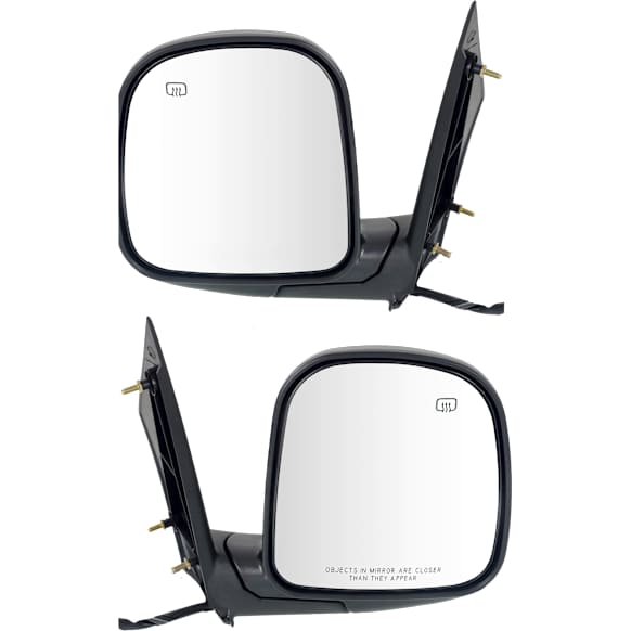 1996-2002 GMC Savana 1500 - Driver and Passenger Side Mirror, Power Adjust, Heated, Manual Folding, Textured Black, No Signal Light, Without Memory Recall, No Puddle Light, No Auto-Dimming, No Blind Spot Feature