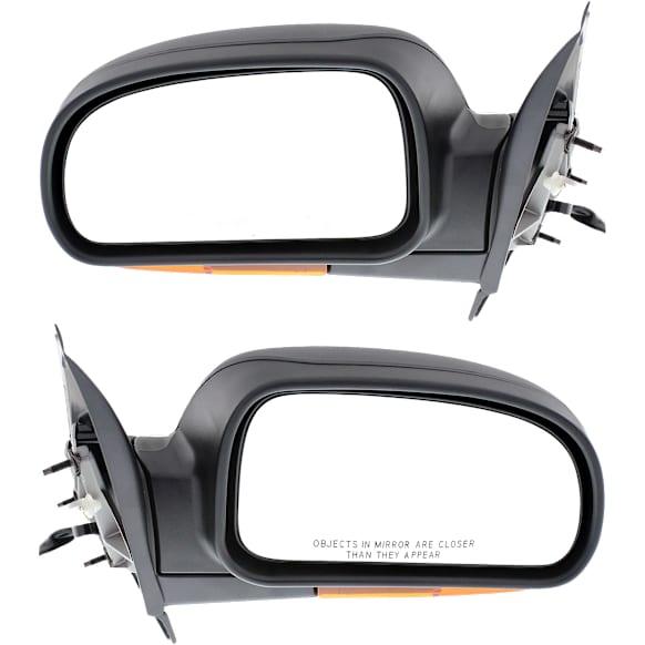 Driver and Passenger Side Mirrors, Power Adjust, Manual Folding, Heated, Textured Black, In-housing Signal Light, With memory, No Puddle Light, No Auto-Dimming, No Blind Spot Feature