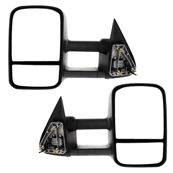 Towing Mirror, Power Adjust, Heated, Manual Folding, Textured Black, No Signal Light, No Memory, No Puddle Light, No Auto-Dim, With Blind Spot Glass