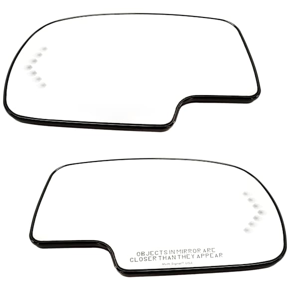 2004 Chevrolet Avalanche 1500 - Mirror Glass Driver and Passenger Side, For Models With Body Cladding and Light Sensitive System, With Non-Towing Mirror, Heated, No Blind Spot Feature, In-glass Signal Light, No Auto-Dimming