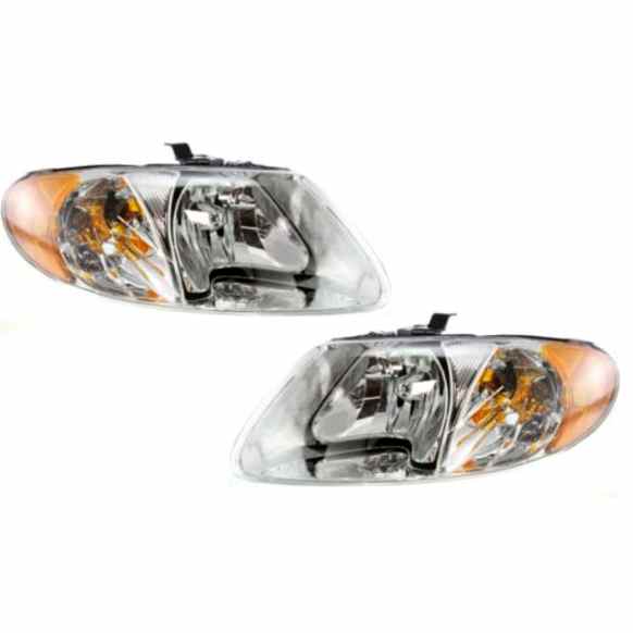 Driver and Passenger Side Headlights, with Bulbs, Halogen, CAPA Certified