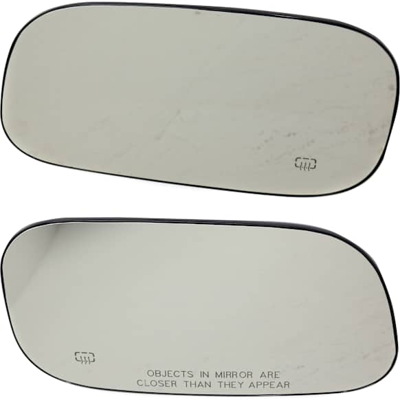 Driver and Passenger Side Mirror Glass, Heated, Non-Towing, With backing plate; For manual folding mirror, Includes (2) Mirror Glasses