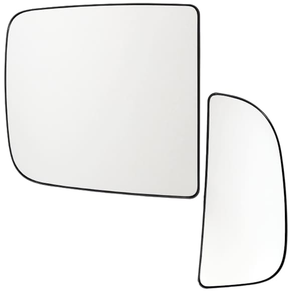 Passenger Side, Upper and Lower Mirror Glasses, Non-Heated, No Blind Spot Feature, No Turn Signal Light, For Models With Towing Mirror