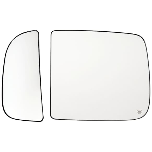 Driver Side, Upper and Lower Mirror Glass, Heated Upper Glass; Non-Heated Lower Glass, No Blind Spot Feature