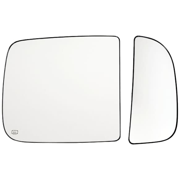2016 Ram 2500 - Mirror Glass Passenger Side, Upper and Lower, For Models With Towing Mirror, Heated Upper Glass; Non-Heated Lower Glass, No Blind Spot Feature, No Signal Light