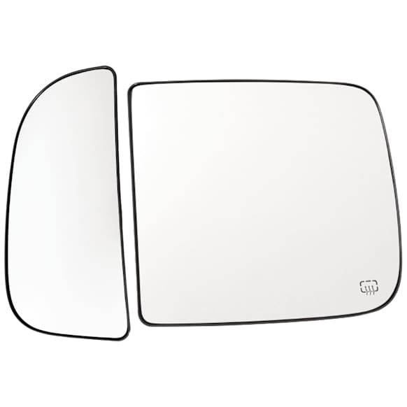 2016-2018 Ram 1500 - Driver Side, Upper and Lower Mirror Glass, Heated Upper Glass; Non-Heated Lower Glass, No Blind Spot Feature