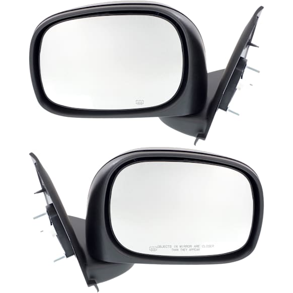 Driver and Passenger Side Mirror, Power Adjust, Heated, Manual Folding, Textured Black, No Signal Light, No Memory, No Puddle Light, No Auto-Dim, No Blind Spot Feature