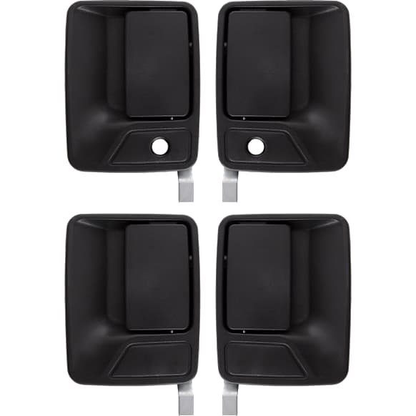 2000-2005 Ford Excursion - Front and Rear, Driver and Passenger Side Exterior Door Handles, Textured Black, Front Driver and Passenger Side - With Key Hole; Rear Driver and Passenger Side - Without Key Hole