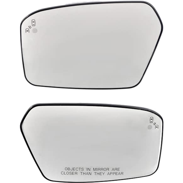 2011 Ford Fusion - Mirror Glass Driver and Passenger Side, Heated, With Blind Spot Detection in Glass, No Signal Light, Backing Plate Included