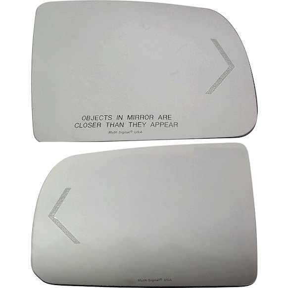 Driver and Passenger Side Mirror Glass, Heated, No Blind Spot Feature