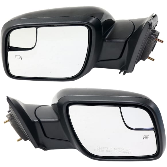Driver and Passenger Side Mirrors, Power Adjust, Manual Folding, Heated, Paintable, In-housing Signal Light, No Memory, With Puddle Light, No Auto-Dimming, With Blind Spot Glass