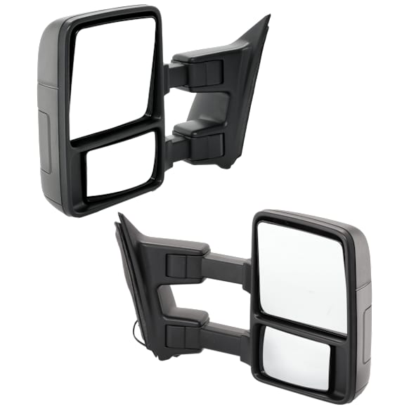 Towing Mirror, Manual Adjust, Non-Heated, Manual Folding, Textured Black, No Signal Light, No Memory, No Puddle Light, No Auto-Dim, With Blind Spot Glass