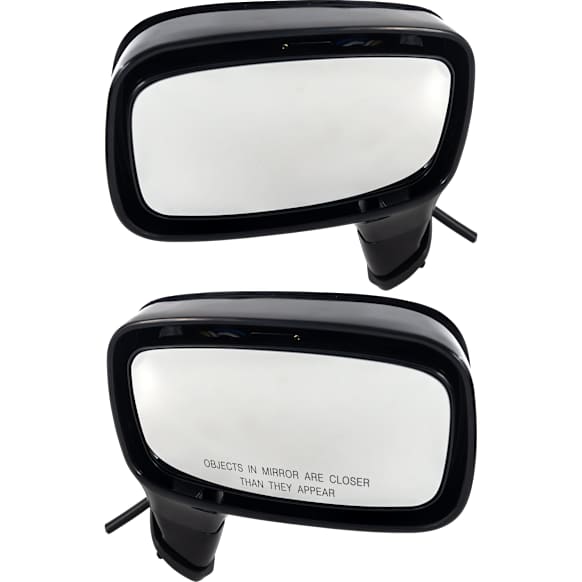 Driver and Passenger Side, Door Panel Mount Mirror, Power Adjust, Non-Heated, Non-Folding, Textured Black, No Signal Light, No Memory, No Puddle Light, No Auto-Dim
