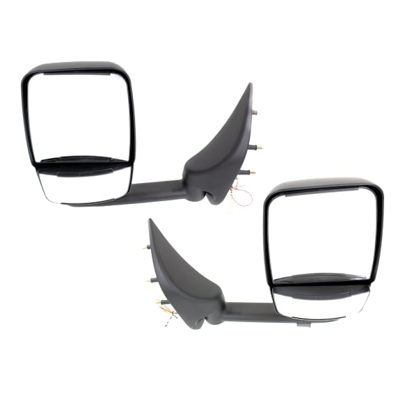 Driver and Passenger Side Towing Mirror, Manual Adjust, Non-Heated, Manual Folding, Paintable, In-housing Signal Light, No Memory, No Puddle Light, No Auto-Dim, No Blind Spot Feature