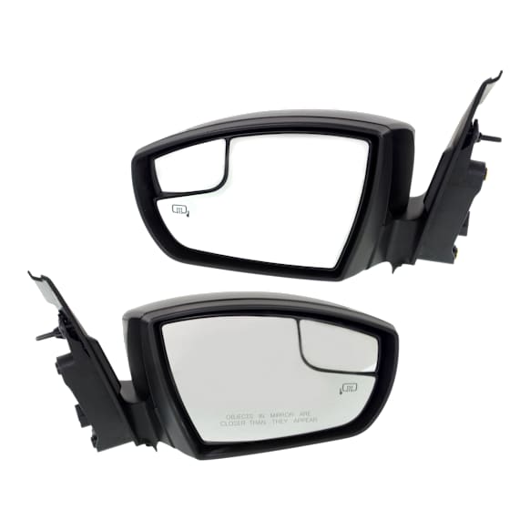 Driver and Passenger Side Mirrors, Power Adjust, Manual Folding, Heated, Paintable, In-housing Signal Light, With memory, With Puddle Light, No Auto-Dimming, No Blind Spot Feature