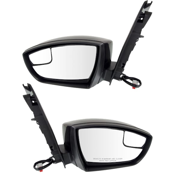 Driver and Passenger Side Mirror, Power Adjust, Non-Heated, Manual Folding, Paintable, In-housing Signal Light, No Memory, No Puddle Light, No Auto-Dim, With Blind Spot Glass