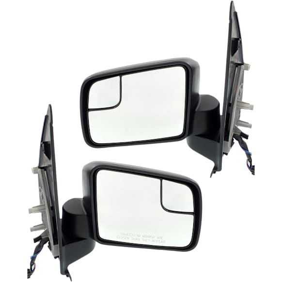 Driver and Passenger Side Mirror, Power Adjust, Non-Heated, Manual Folding, Textured Black, No Signal Light, No Memory, No Puddle Light, No Auto-Dim, With Blind Spot Glass