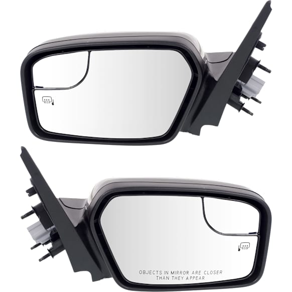 Driver and Passenger Side Mirrors, Power Adjust, Non-Folding, Heated, Paintable, No Signal Light, No Memory, With Puddle Light, No Auto-Dimming, With Blind Spot Glass