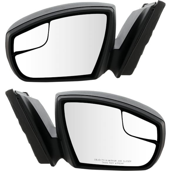 Sedan Driver and Passenger Side Mirror, Power Adjust, Non-Heated, Manual Folding, Textured Black, No Signal Light, Without Memory Recall, No Puddle Light, No Auto-Dimming, With Blind Spot Glass