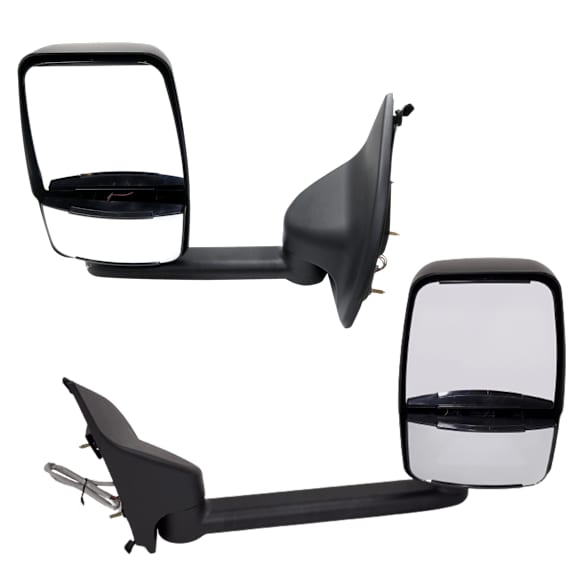 Towing Mirror, Power Adjust, Heated, Manual Folding, Paintable, No Signal Light, No Memory, No Puddle Light, No Auto-Dim, With Blind Spot Glass