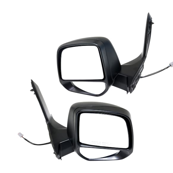 2021 Ford Transit Connect - Driver and Passenger Side Towing Mirror, Power Adjust, Heated, Textured Black, Manual Folding, No Signal Light, With Blind Spot Glass, Without Memory Recall, No Puddle Light, No Auto-Dimming