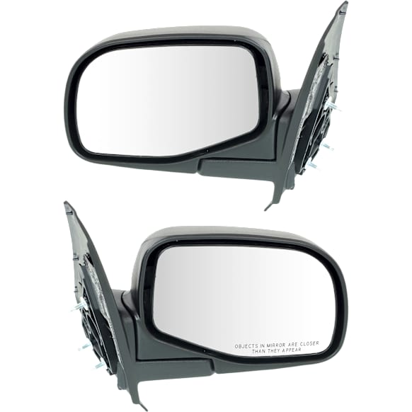 Driver and Passenger Side Mirrors, Manual Adjust, Manual Folding, Non-Heated, Textured Black, No Signal Light, No Memory, No Puddle Light, No Auto-Dimming