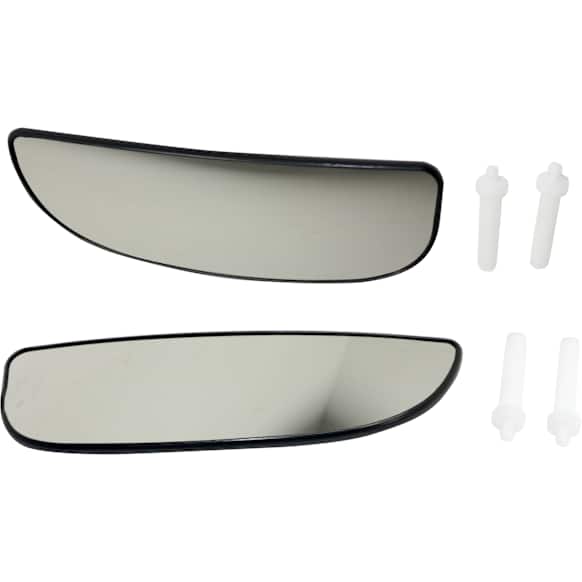 Front, Driver and Passenger Side, Lower Mirror Glass, Non-Heated, Towing, Convex, With backing plate, Includes (2) Mirror Glasses