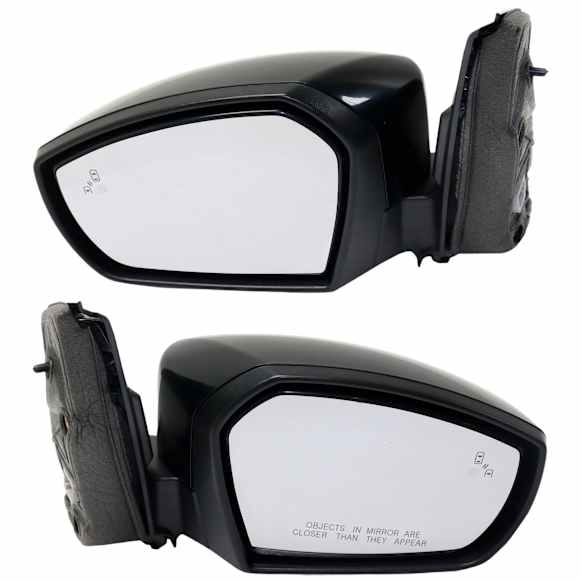 Driver and Passenger Side Mirrors, Power Adjust, Manual Folding, Heated, Paintable, No Signal Light, No Memory, No Puddle Light, No Auto-Dimming, With Blind Spot Detection in Glass