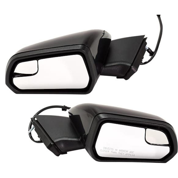 Driver and Passenger Side Mirror, Power Adjust, Non-Heated, Manual Folding, Paintable, In-housing Signal Light, No Memory, No Puddle Light, No Auto-Dim, With Blind Spot Glass