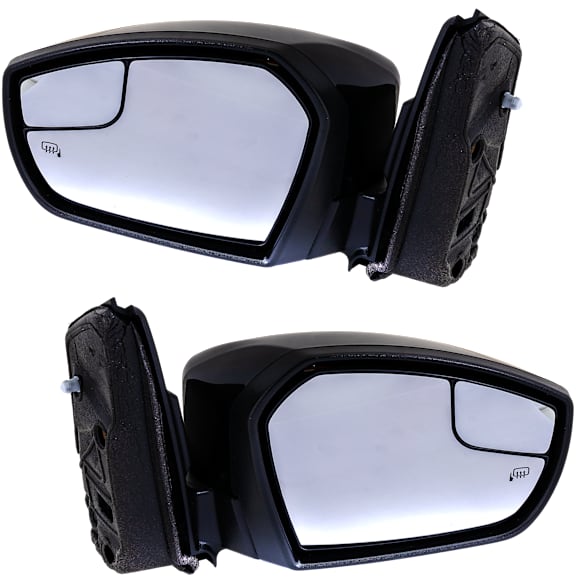 Driver and Passenger Side Mirrors, Power Adjust, Manual Folding, Heated, Paintable, In-housing Signal Light, With memory, With Puddle Light, No Auto-Dimming, No Blind Spot Feature