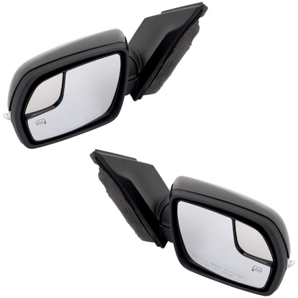 Driver and Passenger Side Mirror, Power Adjust, Heated, Manual Folding, Paintable, In-housing Signal Light, With Memory, With Puddle Light, No Auto-Dim, No Blind Spot Feature