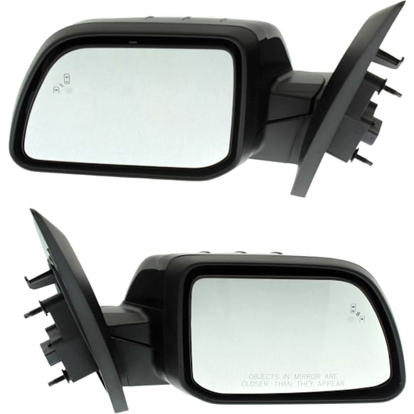 Driver and Passenger Side Mirror, Power Adjust, Heated, Manual Folding, Paintable, No Signal Light, With Memory, With Puddle Light, No Auto-Dim, With Blind Spot Detection in Glass