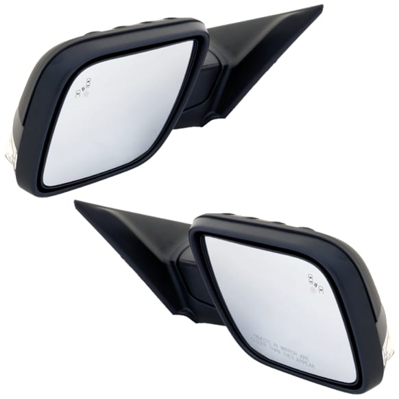 Driver and Passenger Side Mirrors, Power Adjust, Power Folding, Heated, Paintable, In-housing Signal Light, With memory, With Puddle Light, No Auto-Dimming, With Blind Spot Detection in Glass
