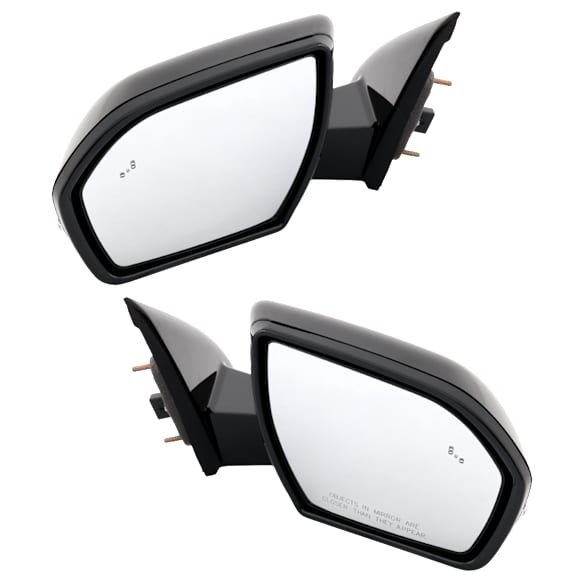 Driver and Passenger Side Mirror, Power Adjust, Heated, Manual Folding, Paintable, In-housing Signal Light, No Memory, With Puddle Light, No Auto-Dim, With Blind Spot Detection in Glass
