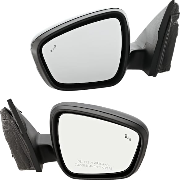 Driver and Passenger Side Mirror, Power Adjust, Heated, Manual Folding, Paintable, No Signal Light, With Memory, With Puddle Light, No Auto-Dim, With Blind Spot Detection in Glass