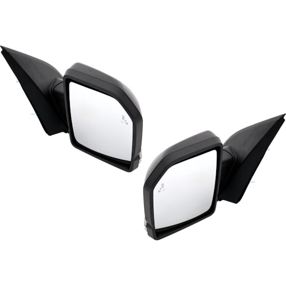 2020 Ford F-150 - Driver and Passenger Side Mirror, Crew or Extended Cab Pickup, Power Adjust, Heated, Textured Black, Manual Folding, In-housing Signal Light, With Blind Spot Glass, No Memory, With Puddle Light, No Auto-Dimming