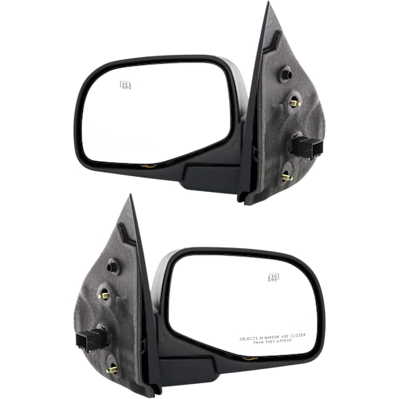 Driver and Passenger Side Mirrors, Power Adjust, Manual Folding, Heated, Textured Black, No Signal Light, No Memory, With Puddle Light, No Auto-Dimming, No Blind Spot Feature