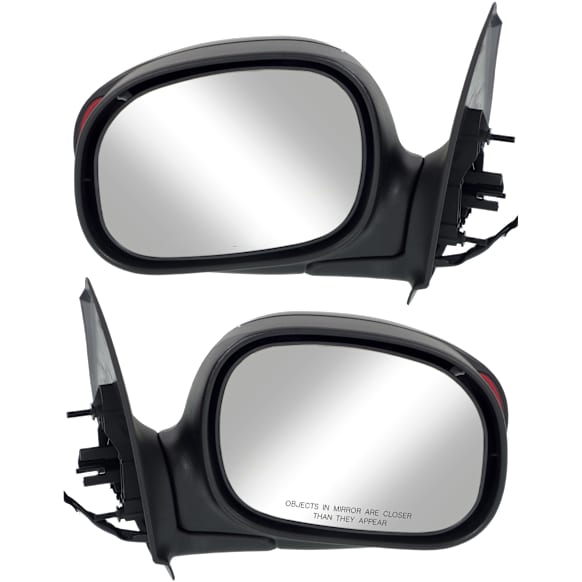 Driver and Passenger Side Mirror, Power Adjust, Non-Heated, Manual Folding, Paintable, In-housing Signal Light, No Memory, No Puddle Light, No Auto-Dim, No Blind Spot Feature, Contour Style