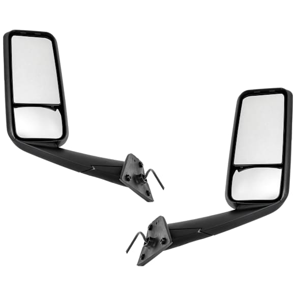 2018-2021 Freightliner Cascadia - Driver and Passenger Side Mirror, Power Adjust, Heated, Textured Black, Manual Folding, No Signal Light, No Blind Spot Feature, No Memory, Ambient Air Temperature Sensor Not Included in Passenger Side