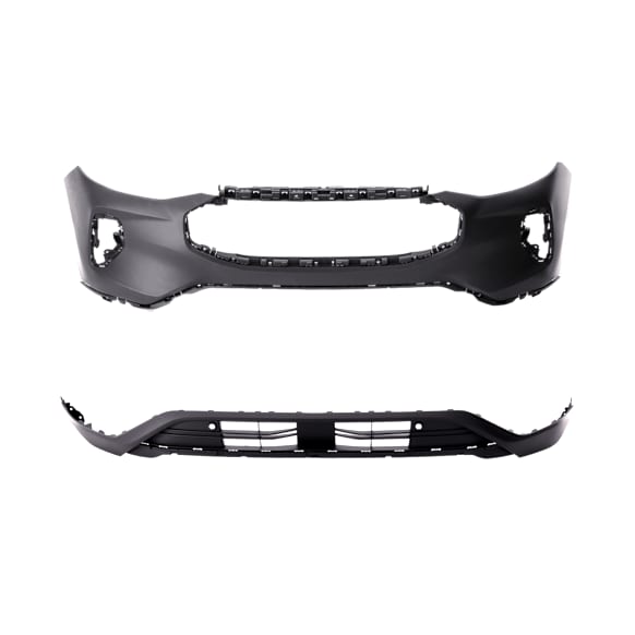 Front, Upper and Lower Upper - Primed, Lower - Textured Bumper Cover