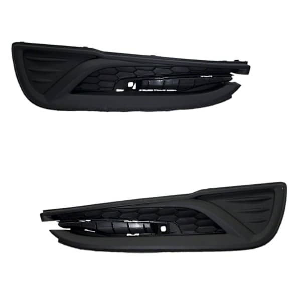 Front, Driver and Passenger Side Fog Light Covers, Textured Black, Sedan, Except Hybrid, For Models Without Fog Lights, CAPA CERTIFIED