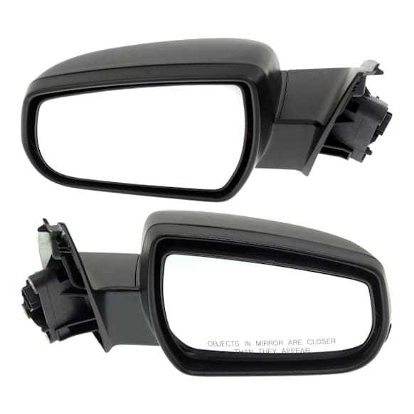 Driver and Passenger Side Mirrors, Power Adjust, Non-Folding, Heated, Textured Black, In-housing Signal Light, With memory, No Puddle Light, No Auto-Dimming, No Blind Spot Feature