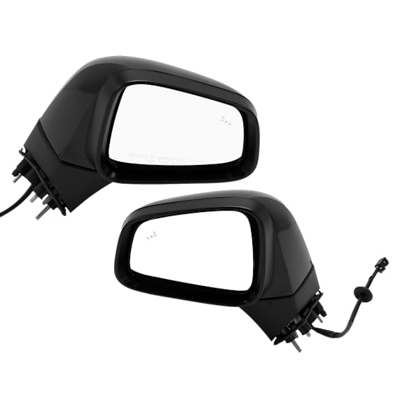 Driver and Passenger Side Mirror, Power Adjust, Heated, Manual Folding, Paintable, In-housing Signal Light, No Memory, No Puddle Light, No Auto-Dim, With Blind Spot Detection in Glass