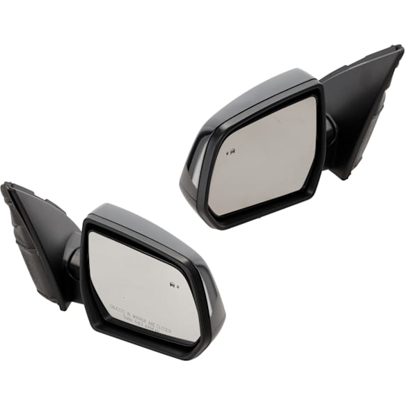 Driver and Passenger Side Mirror, Power Adjust, Heated, Manual Folding, Paintable, No Signal Light, With Memory, No Puddle Light, No Auto-Dim, With Blind Spot Detection in Glass