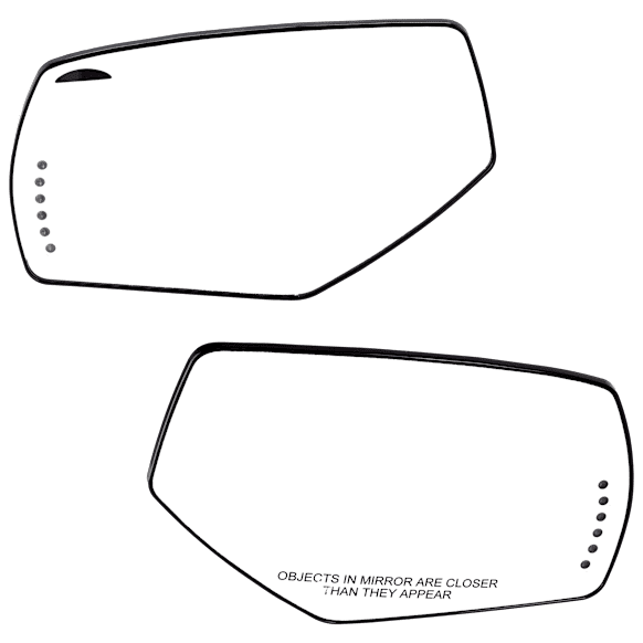 Driver and Passenger Side Mirror Glass, Heated, No Blind Spot Feature