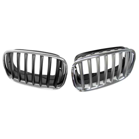 SET-GXL51137157688-A Grille Insert, Chrome Shell with Black and Gray Insert