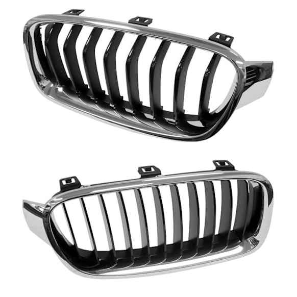 SET-GXL51137255412-A Base Grille Insert, Chrome Shell with Black Insert