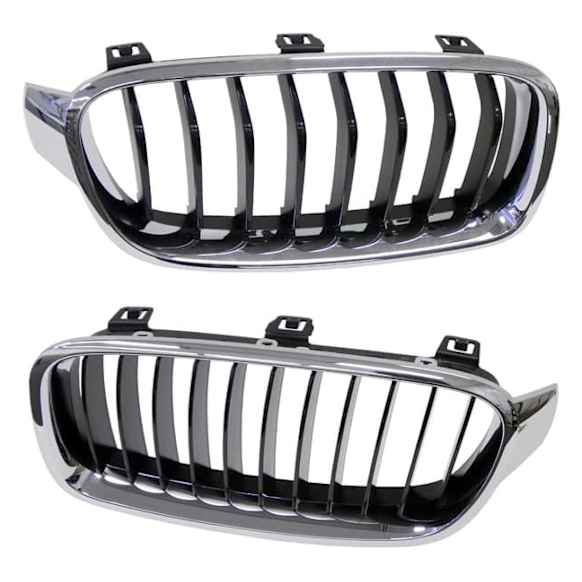 SET-GXL51137260498-B Base Grille Insert, Chrome Shell with Black Insert