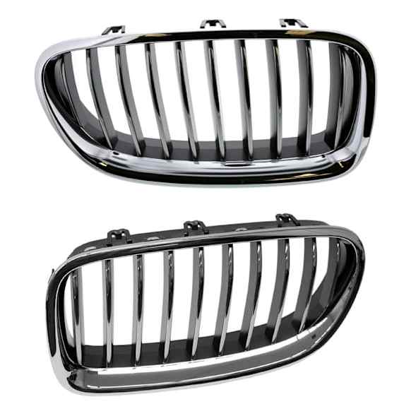 SET-GXL51137412324 Base Grille Insert, Chrome Shell with Black Insert